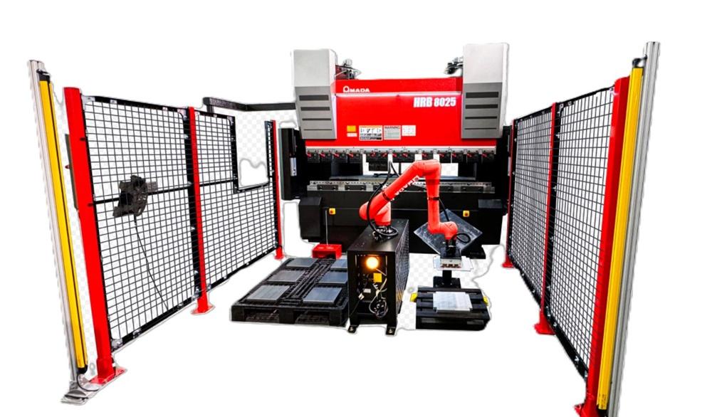 Press brake with cobot delivers 24/7 automated bending